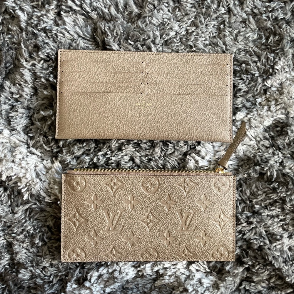 Authentic Louis Vuitton Felicie Zipped Pocket and Flat Pocket with 8 card slots